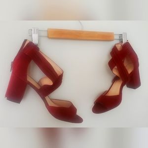 Red Velvet 1.5" Heeled Sandals